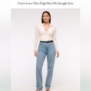 Abercrombie & Fitch Curve Love 90s Straight Leg Jean